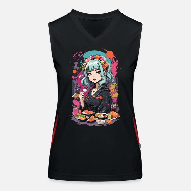 Anime Sushi e-Girl Goth Pastel Style Design Funktionelles Kontrast-Tank Top für Frauen