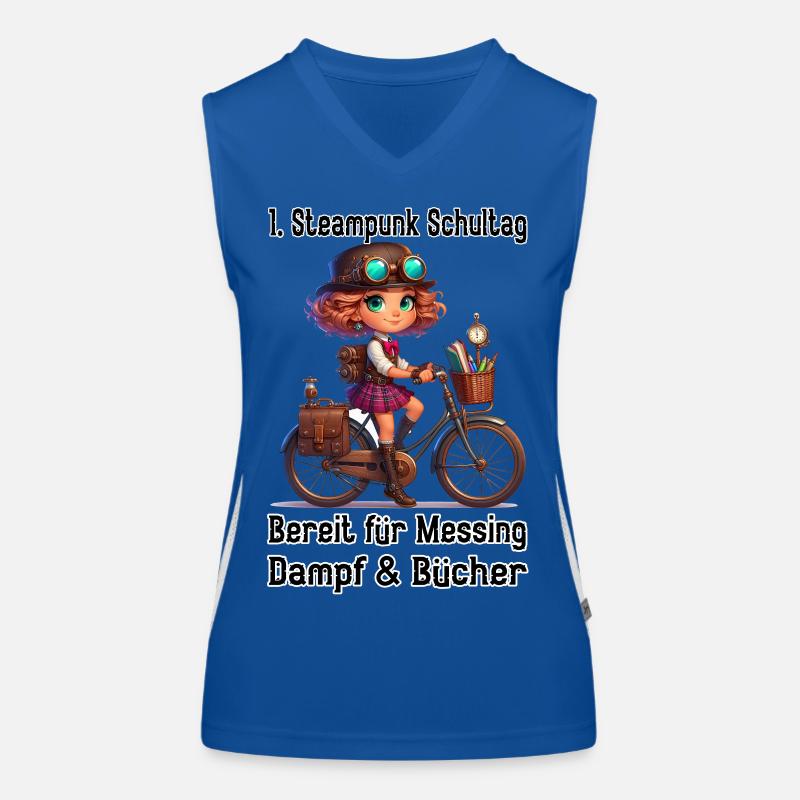 First Steampunk School Day Women's Functional Contrast Tank Top