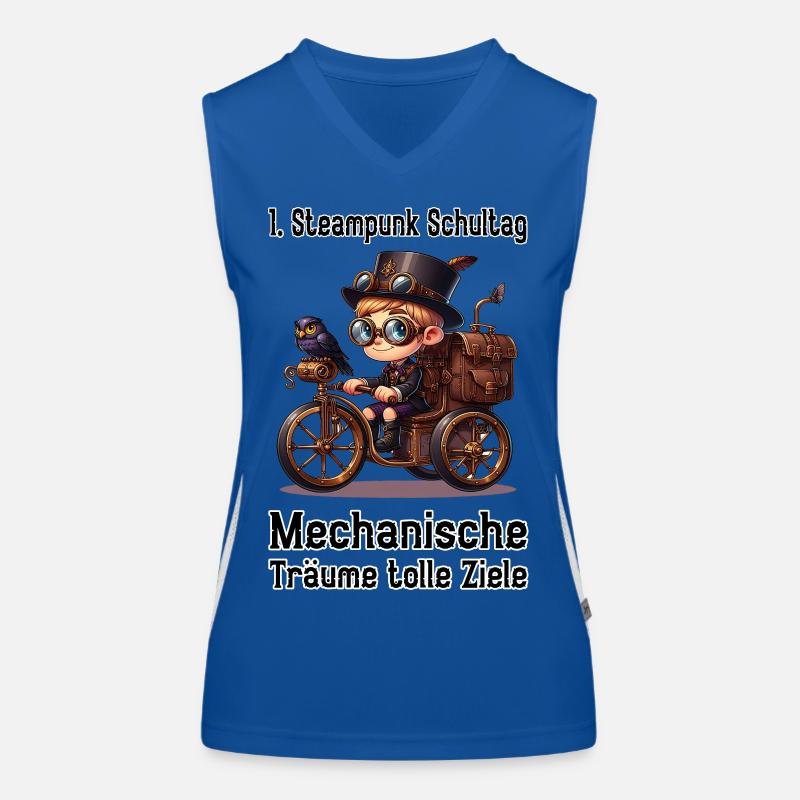 Erster Steampunk Schultag Funktionelles Kontrast-Tank Top für Frauen