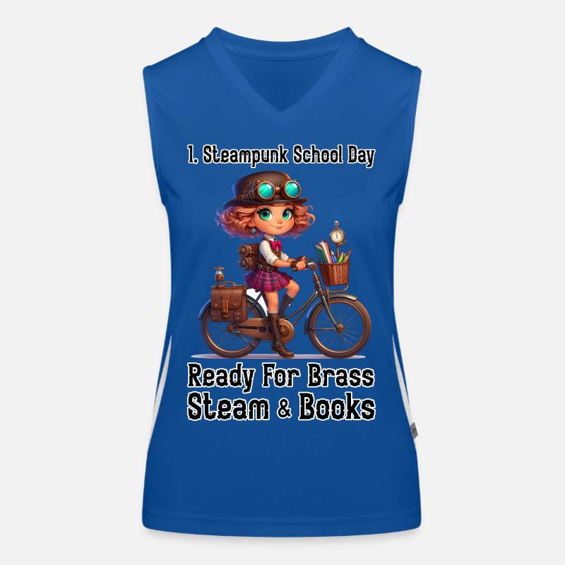 First Steampunk School Day Women's Functional Contrast Tank Top