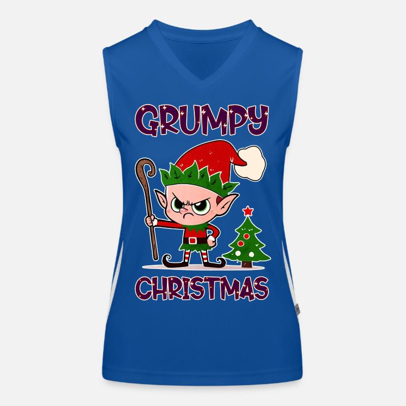 Grumpy Christmas Elf Funktionelles Kontrast-Tank Top für Frauen