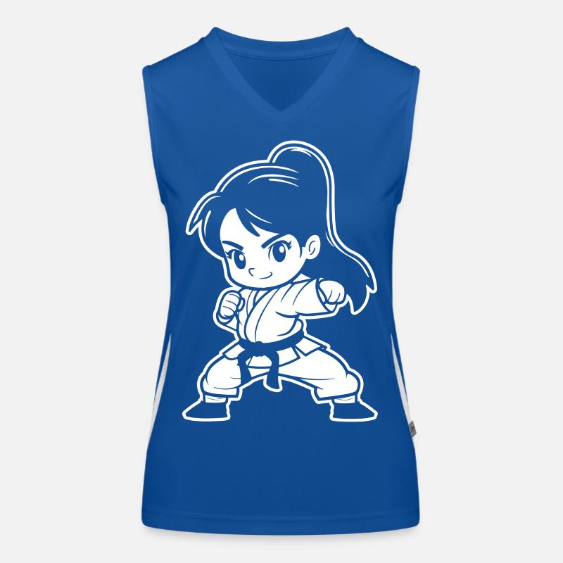 Kleines Karate Mädchen Comic Funktionelles Kontrast-Tank Top für Frauen