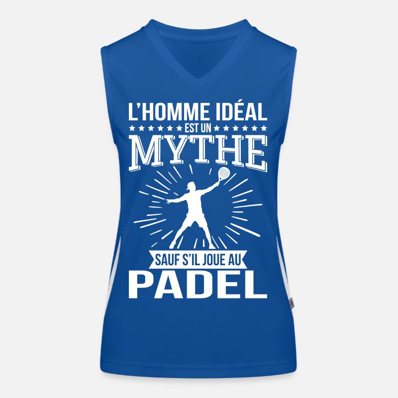 Der ideale Mann ist ein Mythos, es sei denn, er spielt Padel Funktionelles Kontrast-Tank Top für Frauen