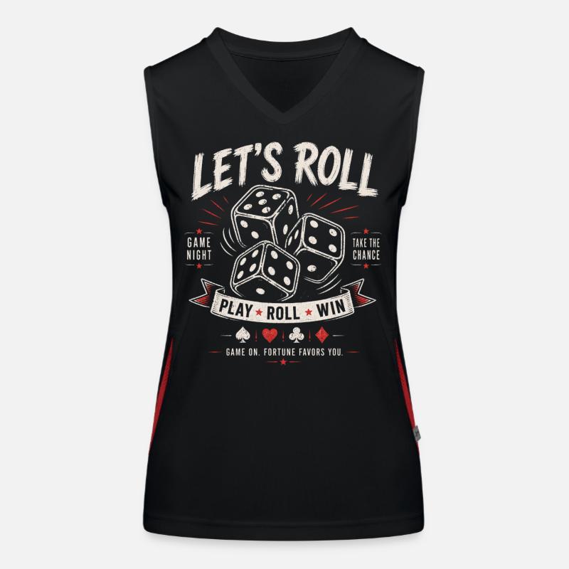 Let's Roll – Dice Game Night Women's Functional Contrast Tank Top