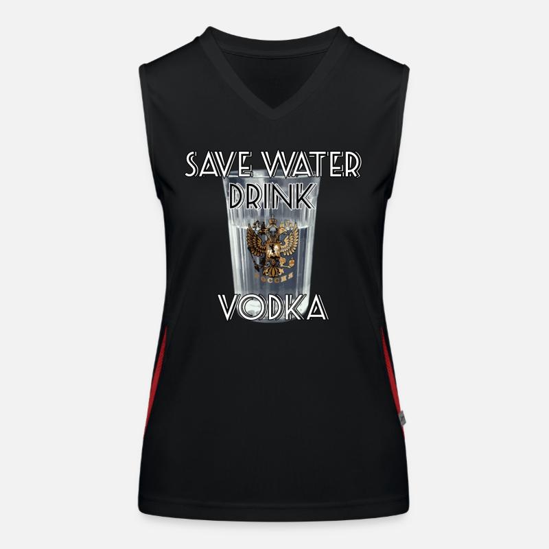 Save Water Drink Vodka Geschenk Funktionelles Kontrast-Tank Top für Frauen