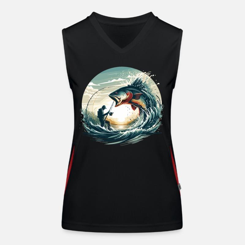 Pêche pêcheur dynamique cadeau Débardeur respirant contrasté Femme