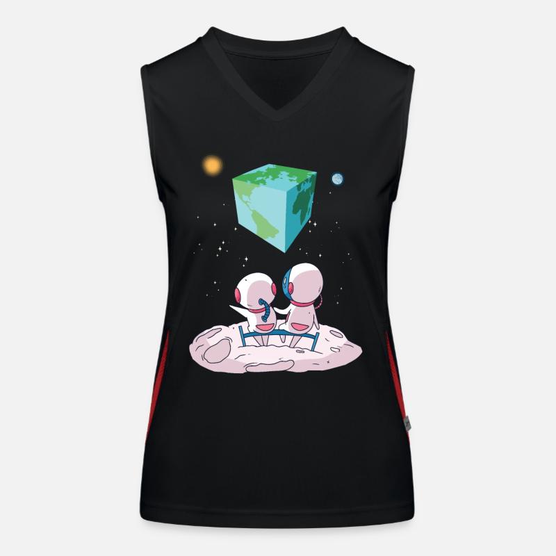Die Erde ist ein Würfel Funktionelles Kontrast-Tank Top für Frauen