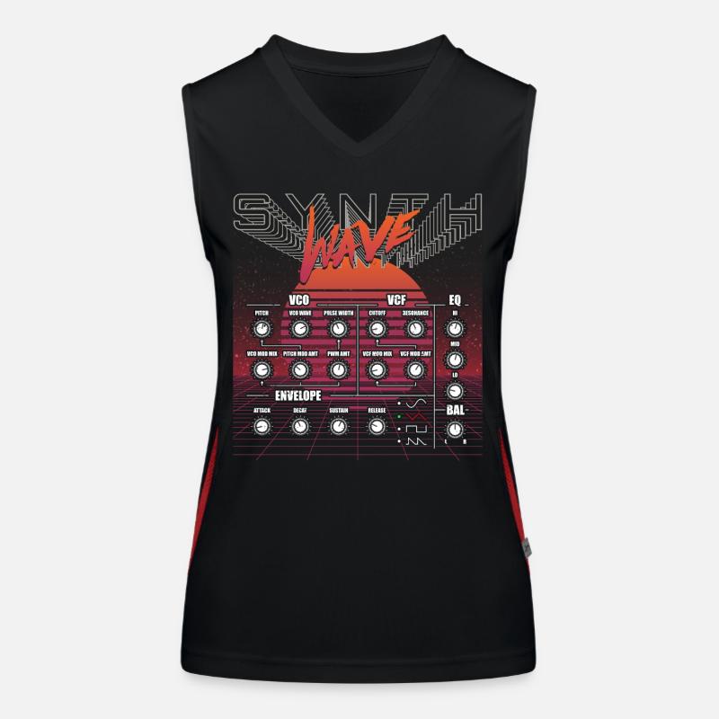 Synthesizer Tonstudio Waveform Synthese Elektro Mu Funktionelles Kontrast-Tank Top für Frauen