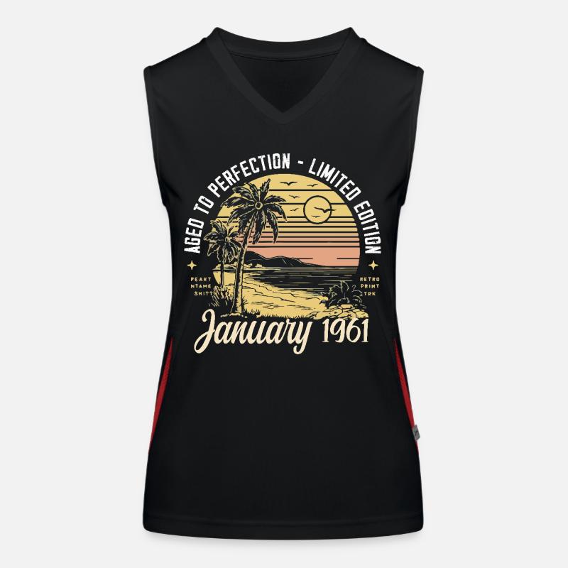 1961 Geburtstag Januar 1961 - Geschenk Januar 1961 Funktionelles Kontrast-Tank Top für Frauen