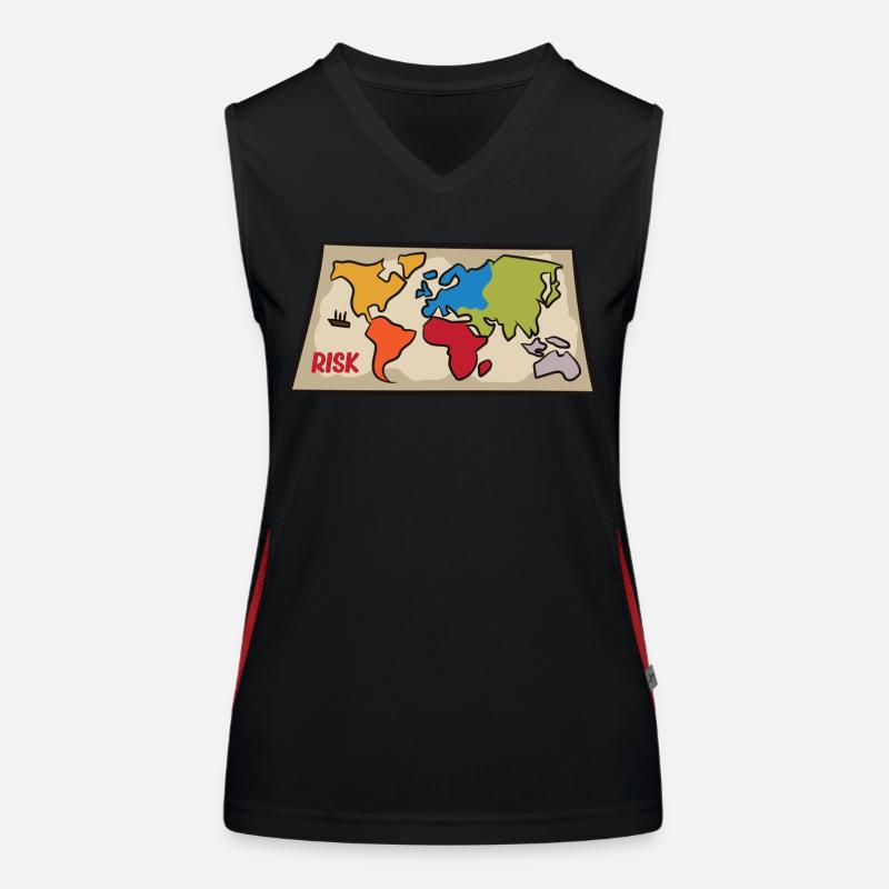 Risk - world map from the board game Women's Functional Contrast Tank Top