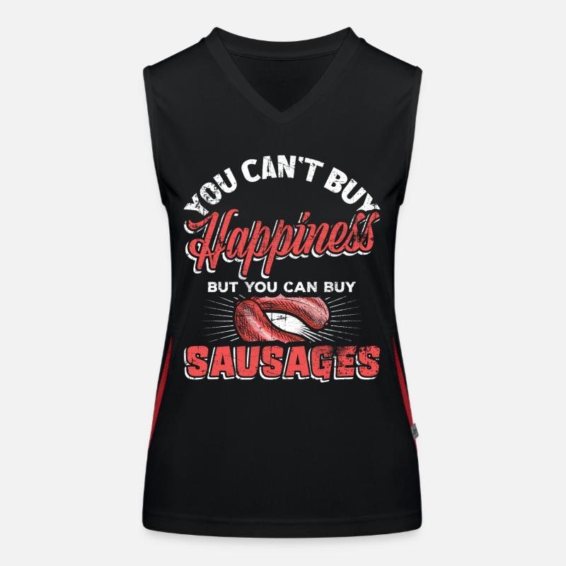Würstchen Fleischer Wurst Funktionelles Kontrast-Tank Top für Frauen