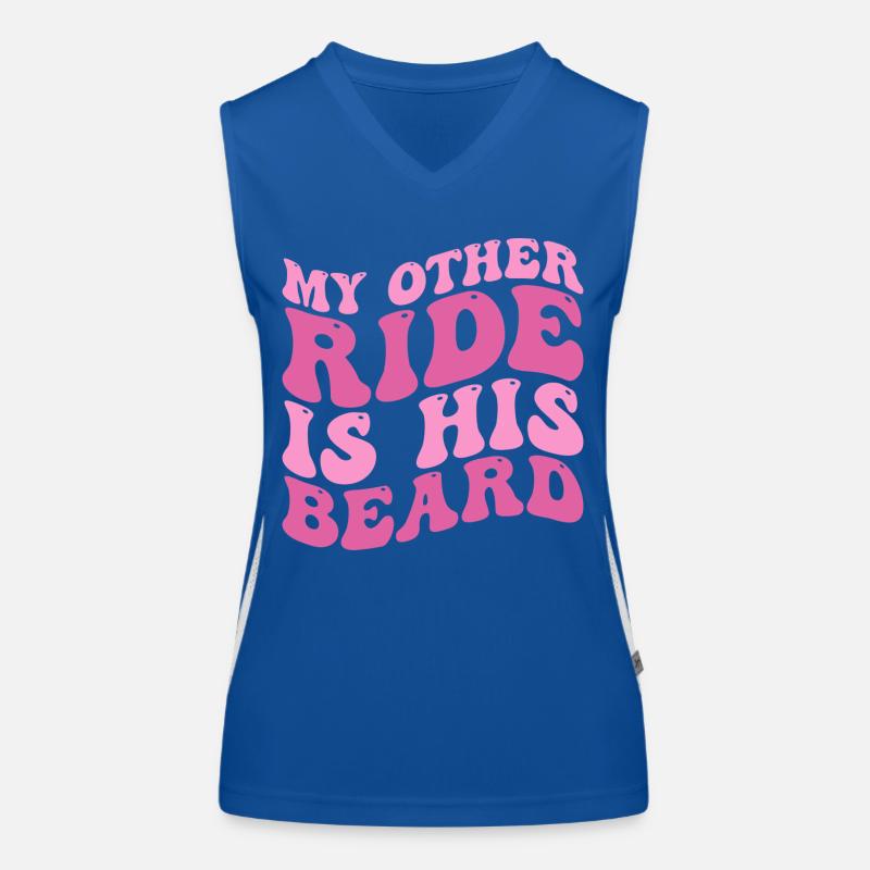 My Other Ride Is His Beard Tees Groovy Beard Lover Women's Functional Contrast Tank Top