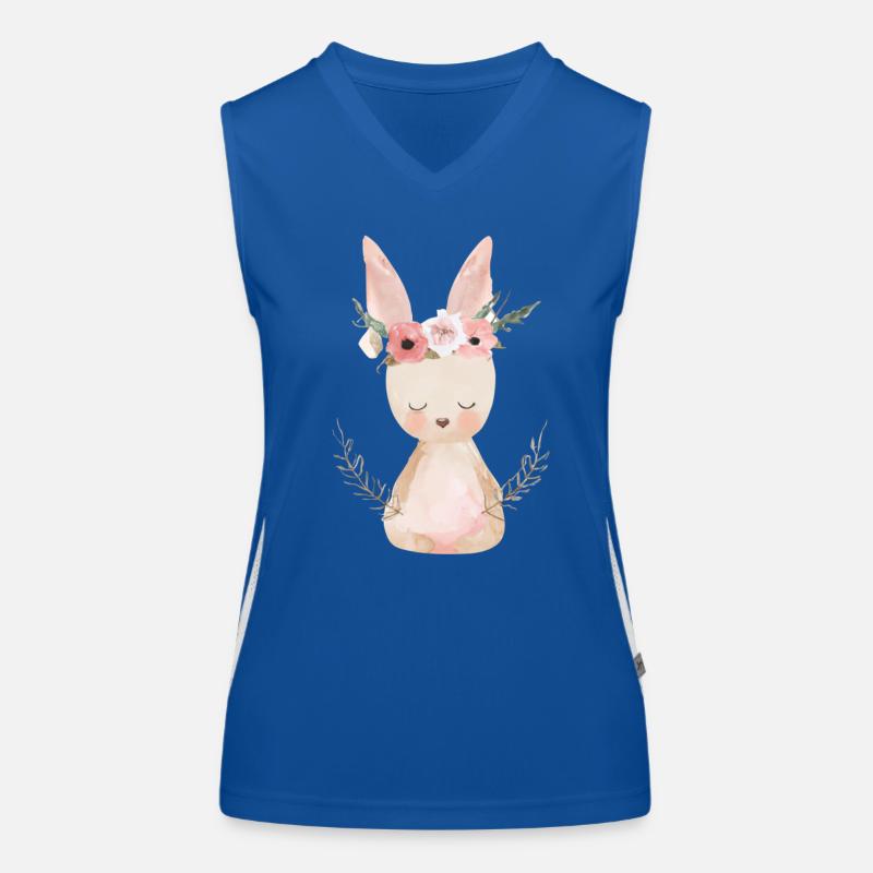 Lapin de Pâques mignon Débardeur respirant contrasté Femme