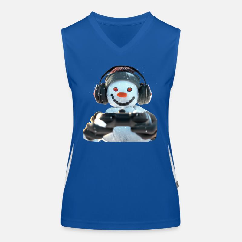 Schneemann Zocker Gamepad Funktionelles Kontrast-Tank Top für Frauen