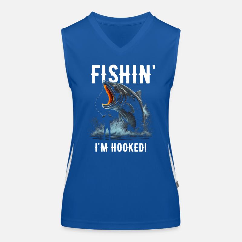 Fishin Ich bin süchtig Riesenfisch Funktionelles Kontrast-Tank Top für Frauen