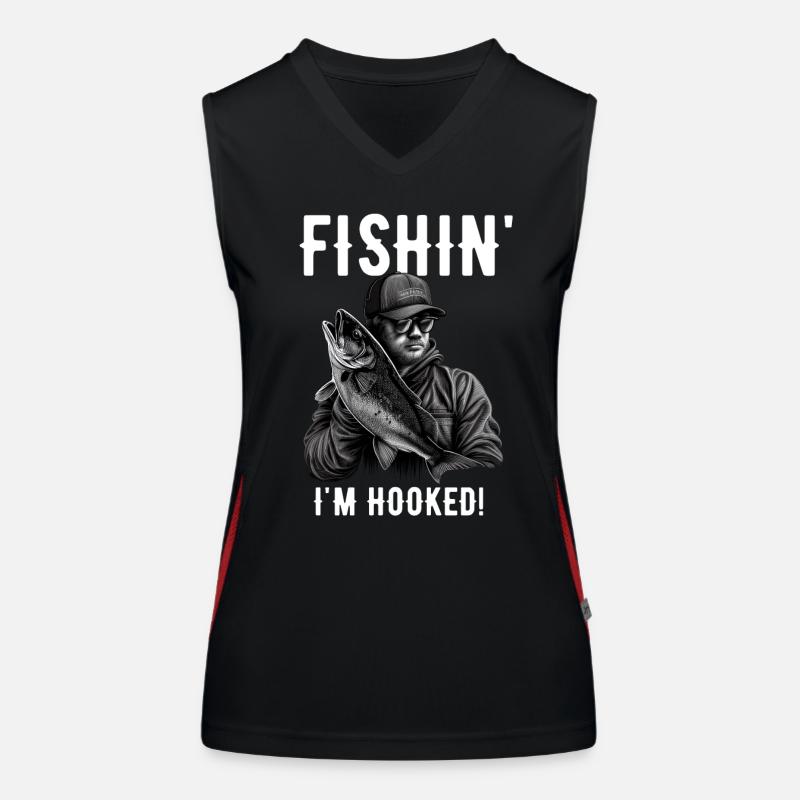 Fishin I’m Hooked - Pêcheur drôle Débardeur respirant contrasté Femme