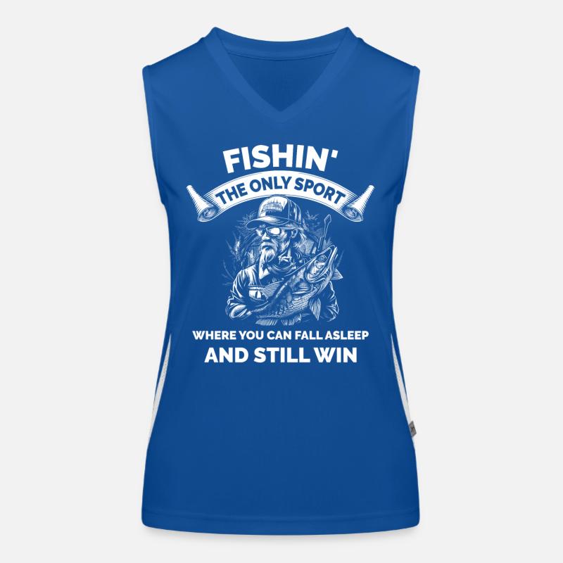 Fishin The Only Soort Where You Sleep and Win Women's Functional Contrast Tank Top