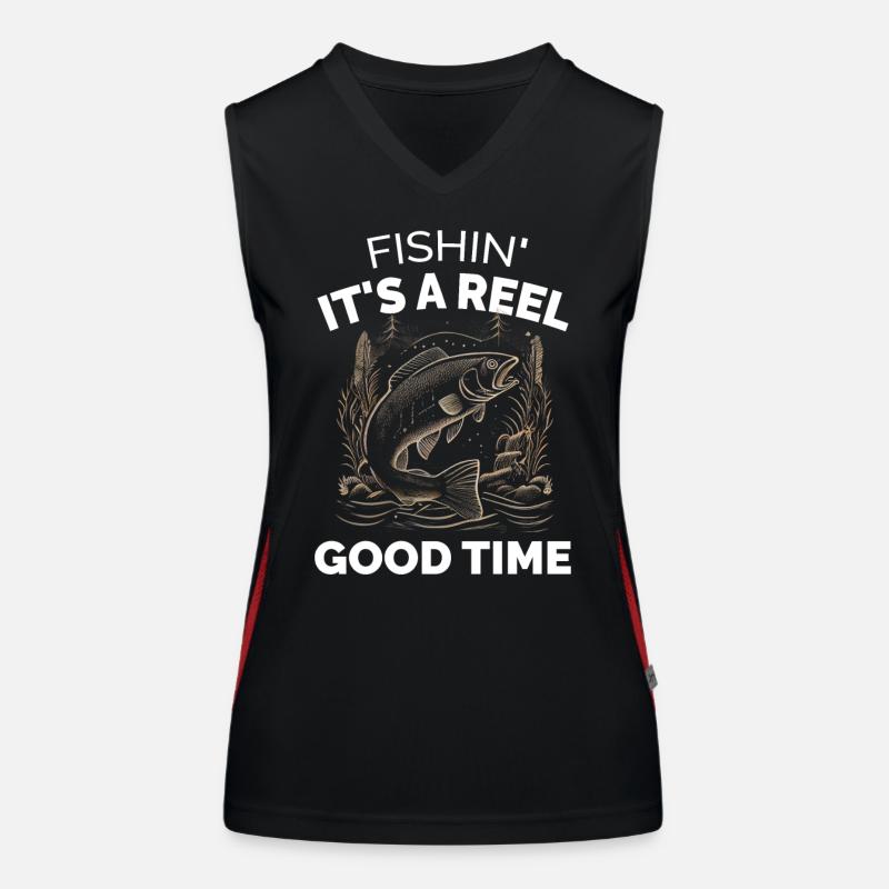 Fishin its a Reel Good Time - Pêche Débardeur respirant contrasté Femme