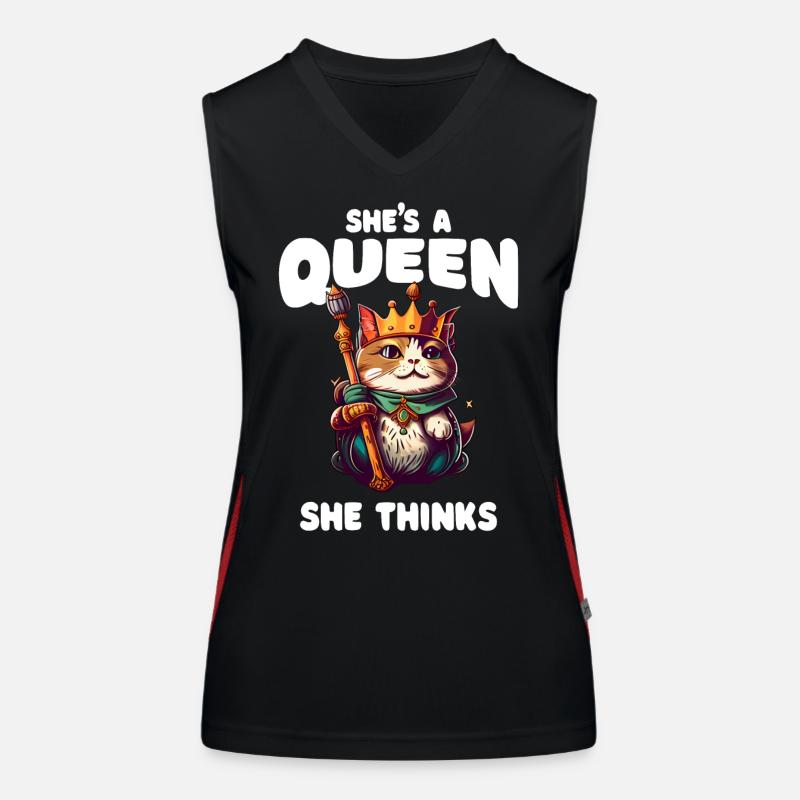 Shes A Queen Cute Cat Lover Funktionelles Kontrast-Tank Top für Frauen