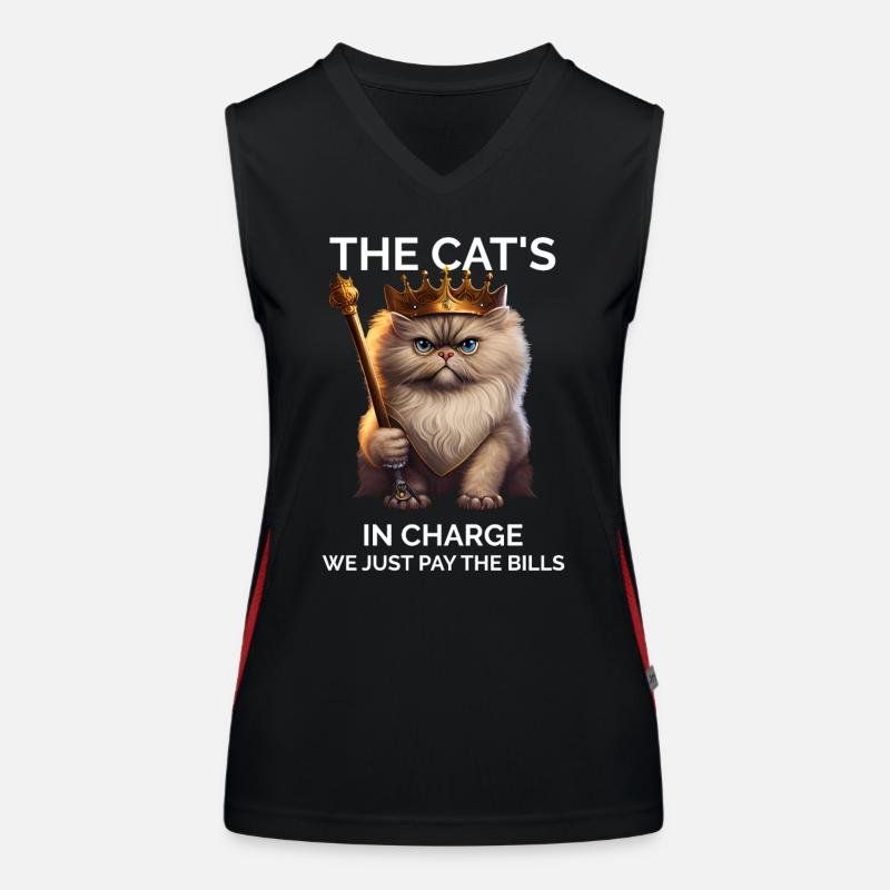 Katzendame - Lustig Funktionelles Kontrast-Tank Top für Frauen