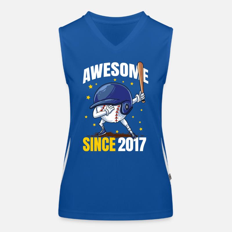 Awesome seit 2017 - 6. Baseball-Geburtstag Funktionelles Kontrast-Tank Top für Frauen