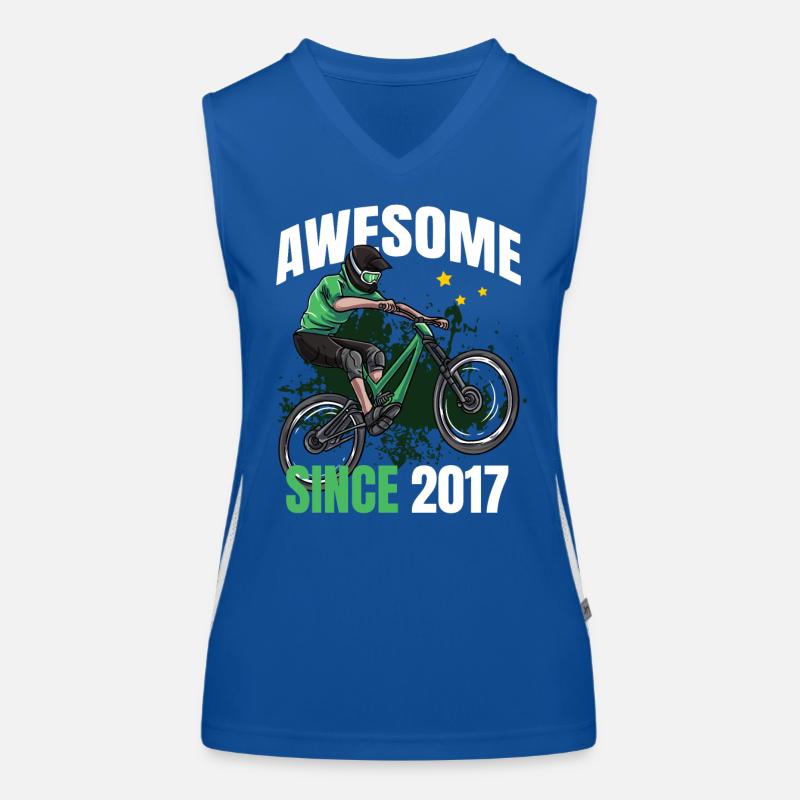 Awesome seit 2017 - 6. Mountainbike Geburtstag Funktionelles Kontrast-Tank Top für Frauen