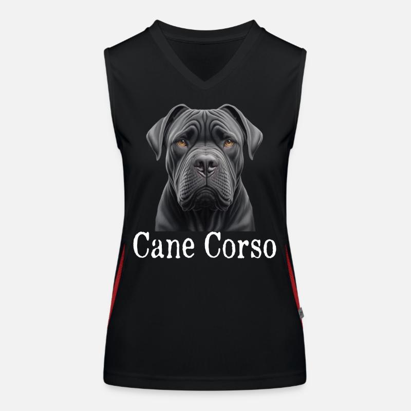 Cane Corso - Women's Functional Contrast Tank Top - black/red