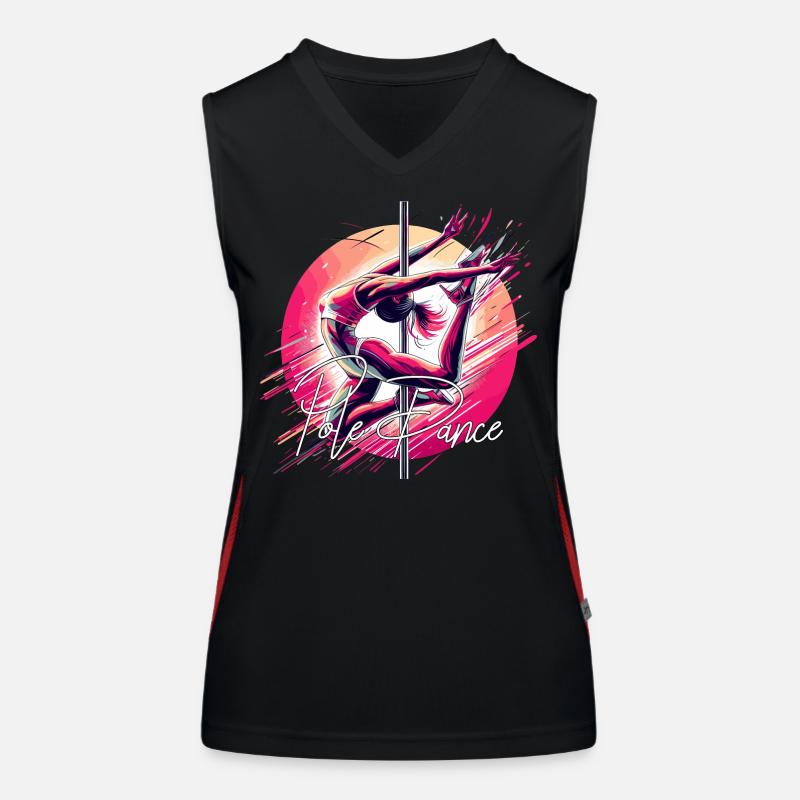 Cadeau rose dynamique de pole dance Débardeur respirant contrasté Femme