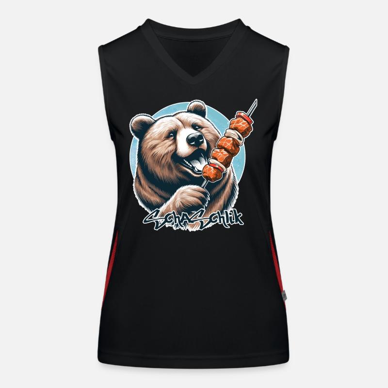 Shashlik Meat Skewer Bear Gift Women's Functional Contrast Tank Top