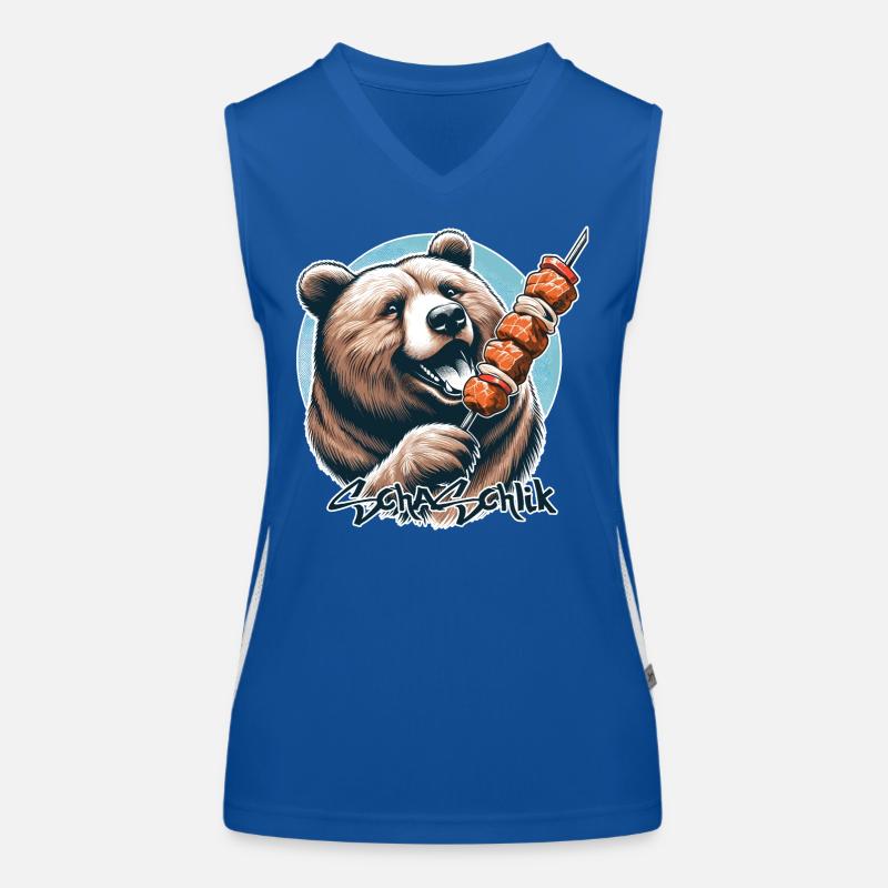 Shashlik Meat Skewer Bear Gift Women's Functional Contrast Tank Top