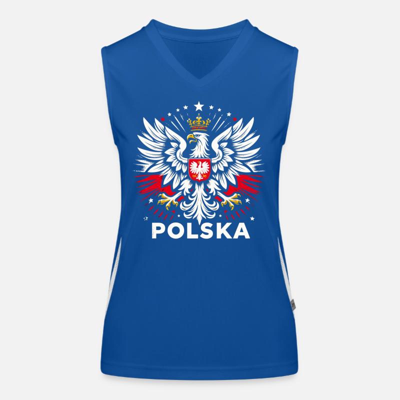 Polen Polska polnisch Wappen Adler Flagge Geschenk Funktionelles Kontrast-Tank Top für Frauen
