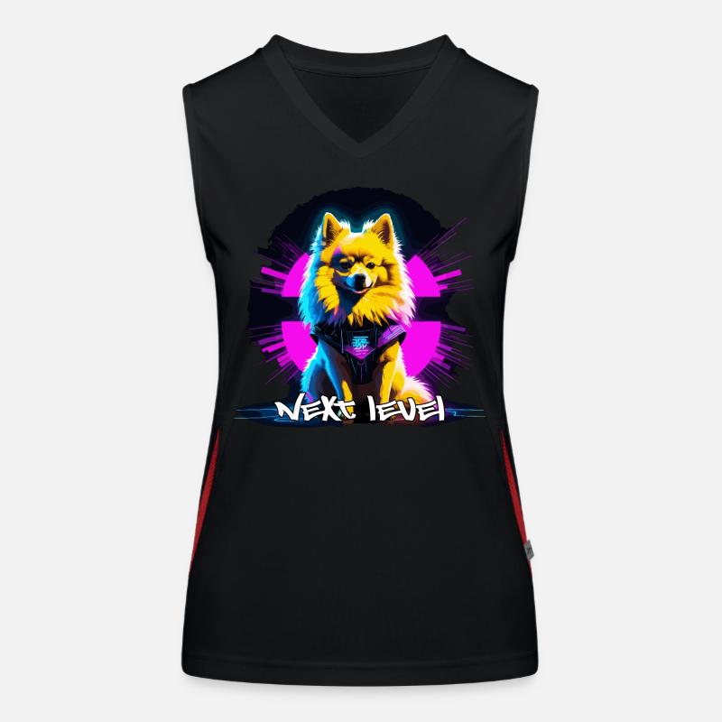 Petit Spitz Spitz Next Level Cyber Dog Cadeau Débardeur respirant contrasté Femme