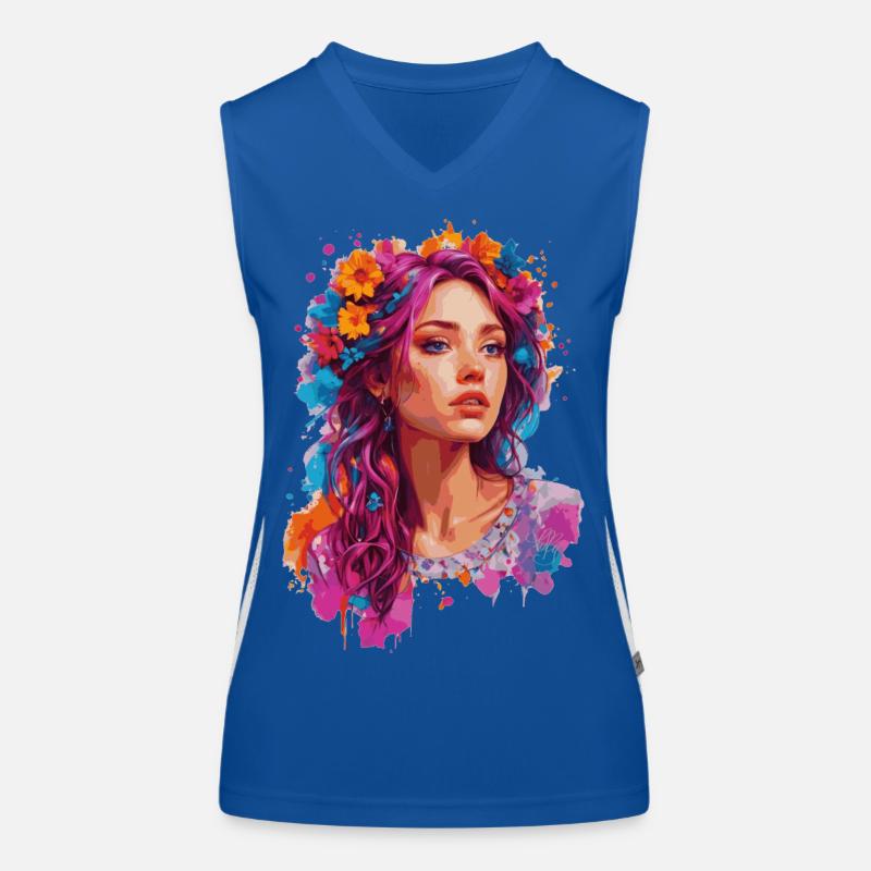 Fille aux fleurs 🌸 Débardeur respirant contrasté Femme