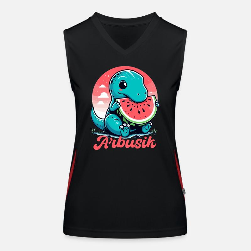 Süßer T-Rex Wassermelone Arbusik Geschenk Funktionelles Kontrast-Tank Top für Frauen