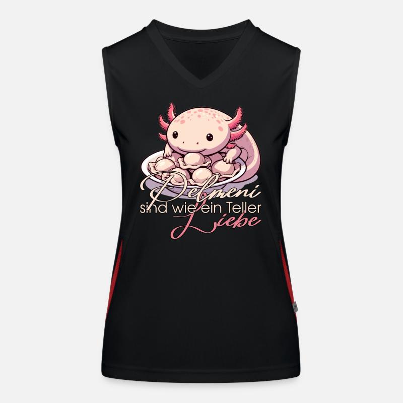 Axolotl Pelmeni Teller Liebe Geschenk Funktionelles Kontrast-Tank Top für Frauen