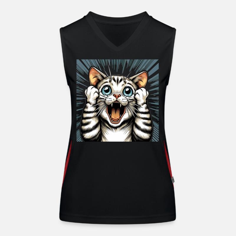 Chat choqué chat chat cadeau Débardeur respirant contrasté Femme