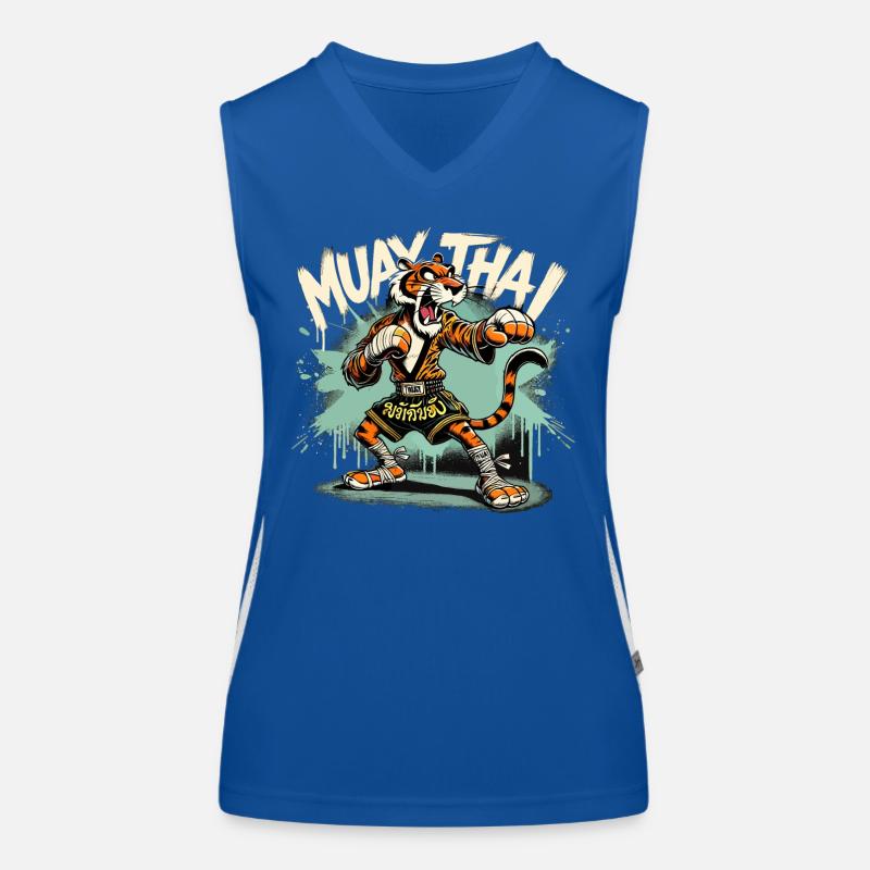Muay Thai Tiger Boxe thaïlandaise Boxe Cadeau Débardeur respirant contrasté Femme