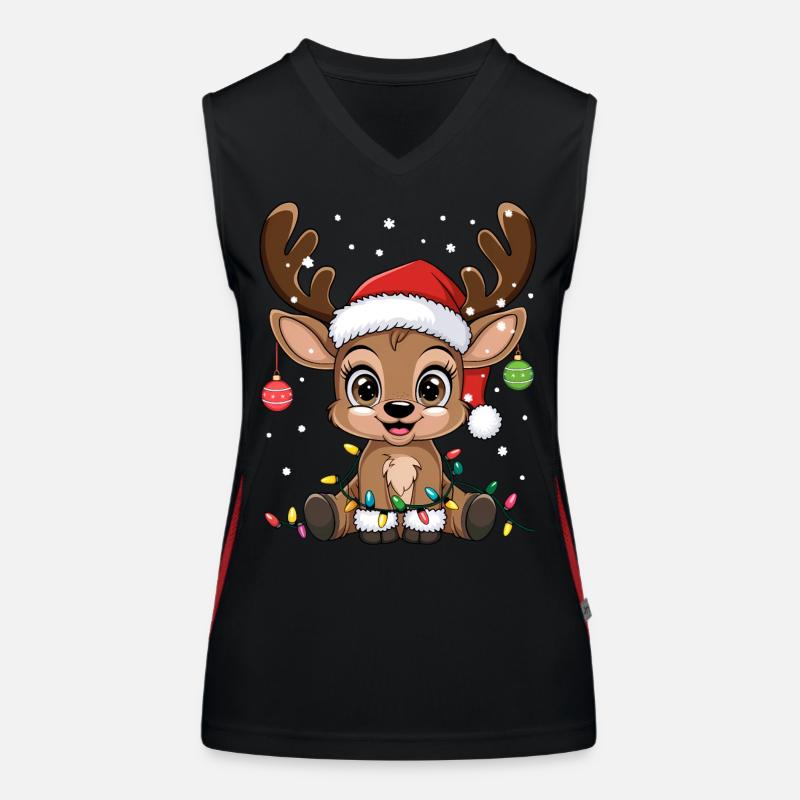 Renne Noël Noël Pull Mignon Débardeur respirant contrasté Femme