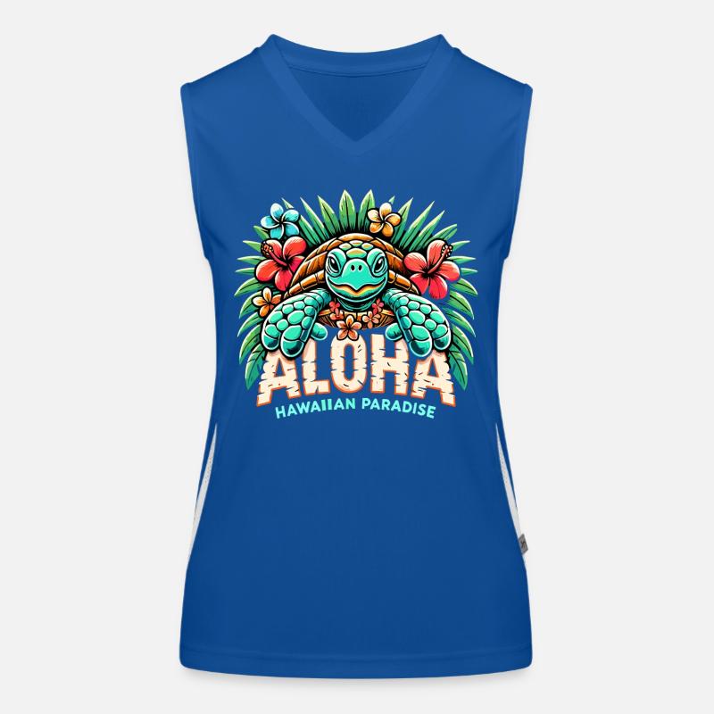 Aloha Turtle Hawaii Paradise Gift Women's Functional Contrast Tank Top