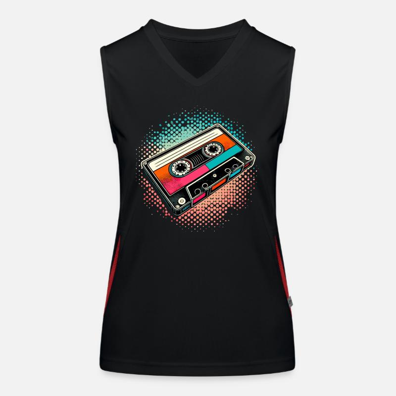 Kompaktkassette Cassette Tape 90er Geschenk Funktionelles Kontrast-Tank Top für Frauen