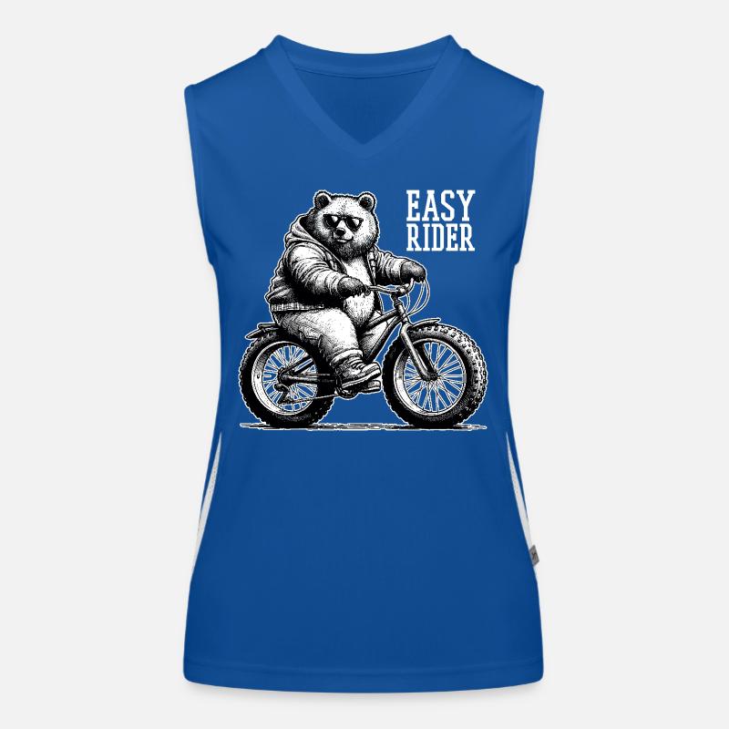Fatbike Bear Bicycle Fat Tire Cool Gift Women's Functional Contrast Tank Top