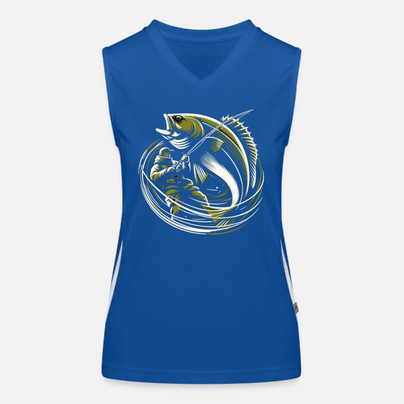 Pêche Pêcheur Morue Poisson Géant Vert Olive Cadeau Débardeur respirant contrasté Femme