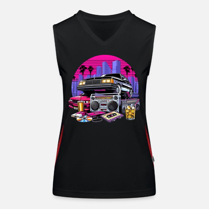 Cassette compacte Ghetto Blaster 90s Cadeau rétro Débardeur respirant contrasté Femme