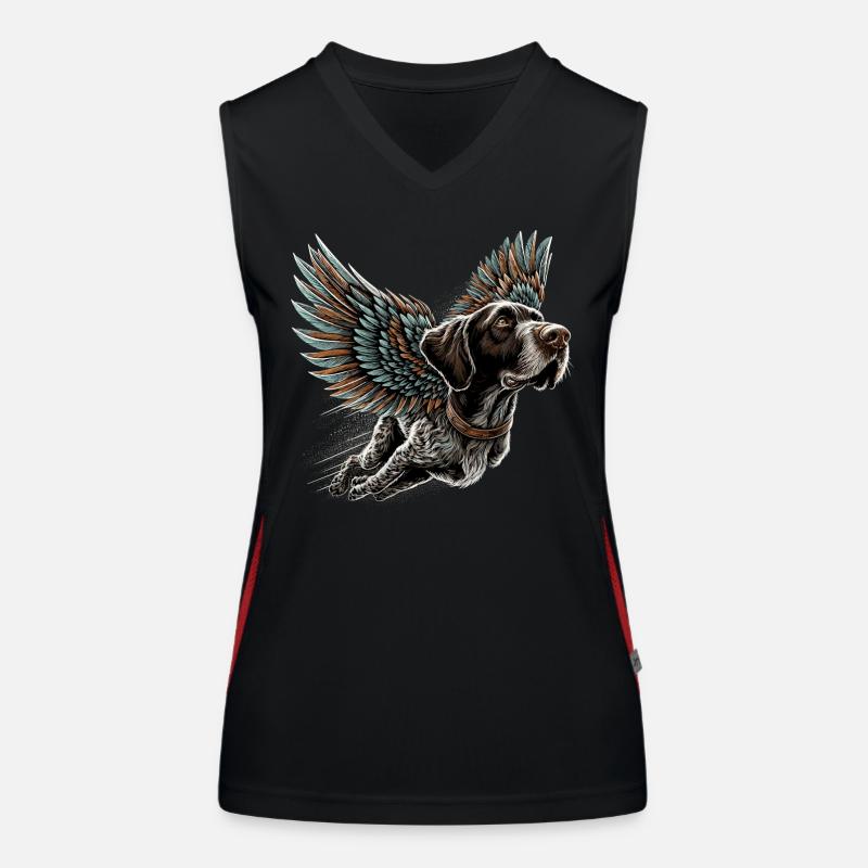 Super Hund Deutsch Drahthaar DD Pointer Geschenk Funktionelles Kontrast-Tank Top für Frauen