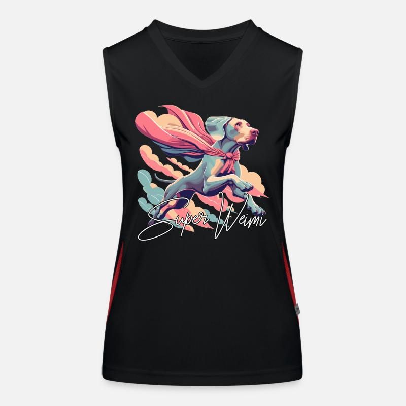 Super Hund Weimaraner Weimi Cape Umhang Geschenk Funktionelles Kontrast-Tank Top für Frauen