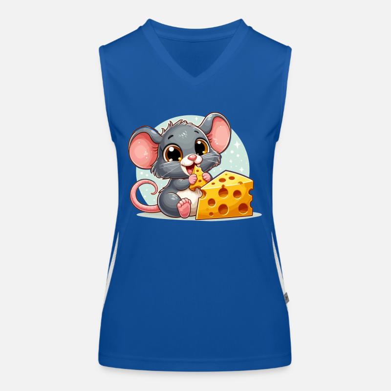 Cheese Mouse Delicious Cheese Makes Happy Gift Women's Functional Contrast Tank Top
