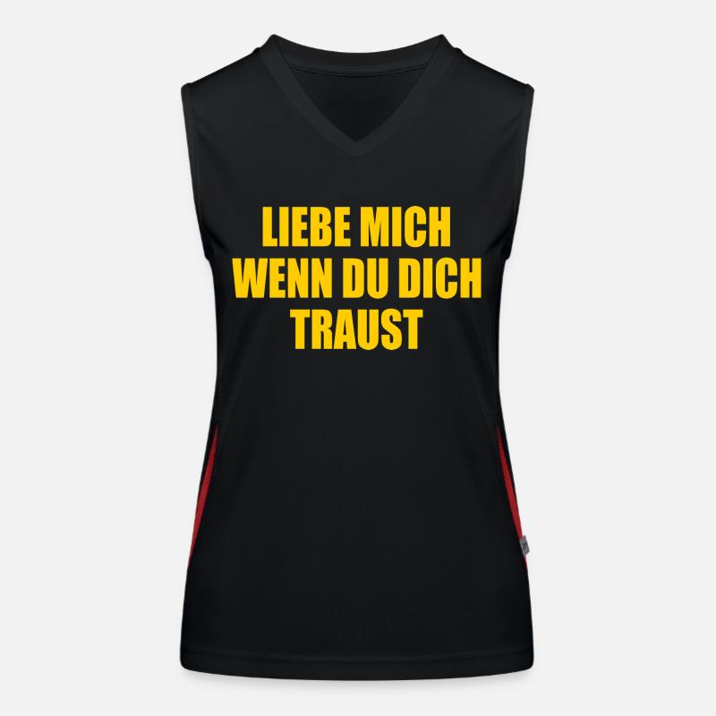 Liebe mich wenn du dich traust Funktionelles Kontrast-Tank Top für Frauen