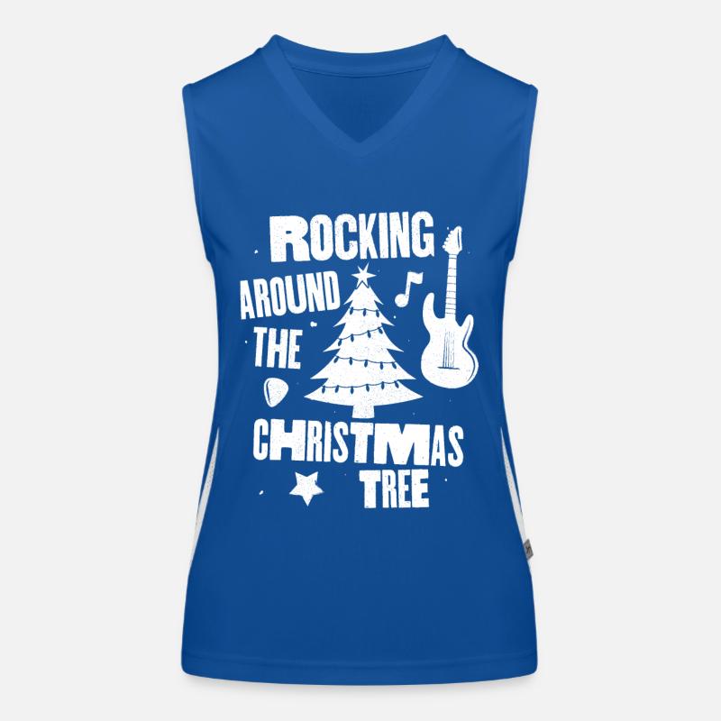 Schaukeln um den Weihnachtsbaum Funktionelles Kontrast-Tank Top für Frauen