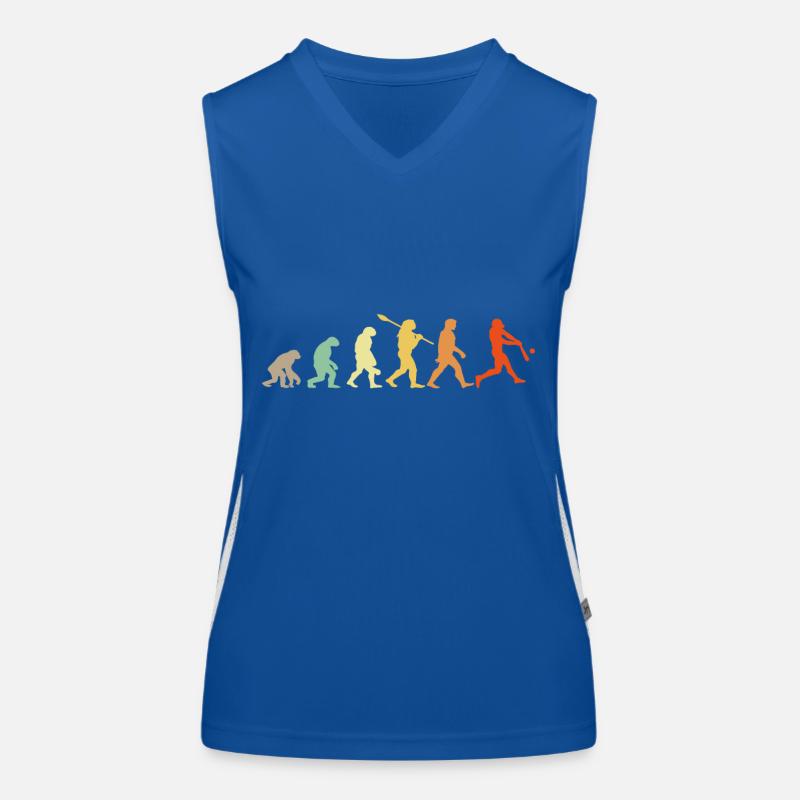 Baseball Evolution Baseball Player Gift Women's Functional Contrast Tank Top
