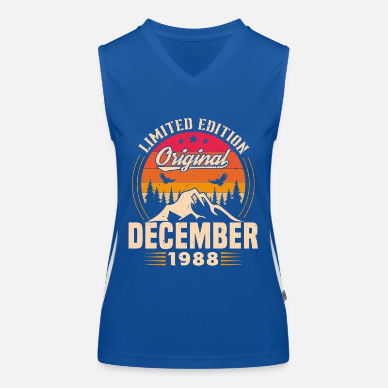 Geburtstagsgeschenk geboren im Dezember 1988 Funktionelles Kontrast-Tank Top für Frauen